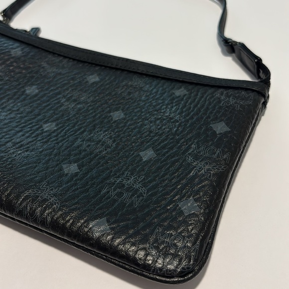 Pre-loved MCM Black Visetos Monogram Pouch Bag - Picture 5 of 12
